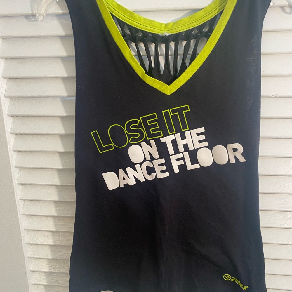 Zumba Fitness Women’s 'Lose It On The Dance Floor' Black & Lime Tank